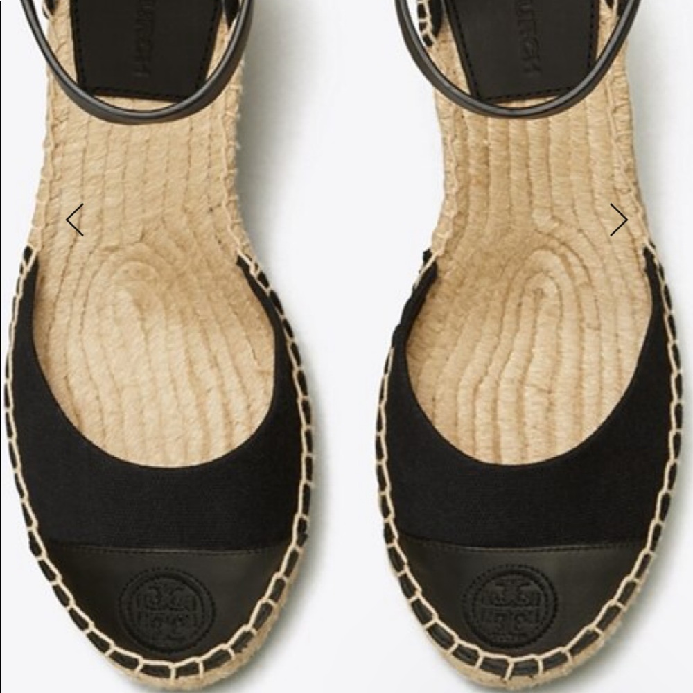 TORY BURCH COLOR-BLOCK ESPADRILLE WEDGE size 6M women